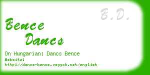 bence dancs business card